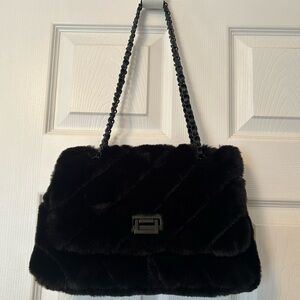 Aldo Black Faux Fur Shoulder Bag
